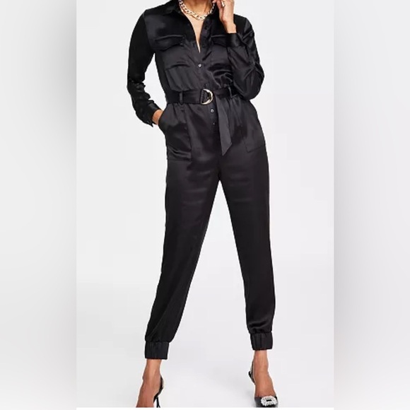 I.N.C. International Concepts Women's Satin Utility Jumpsuit(NO BELT) - Picture 1 of 3